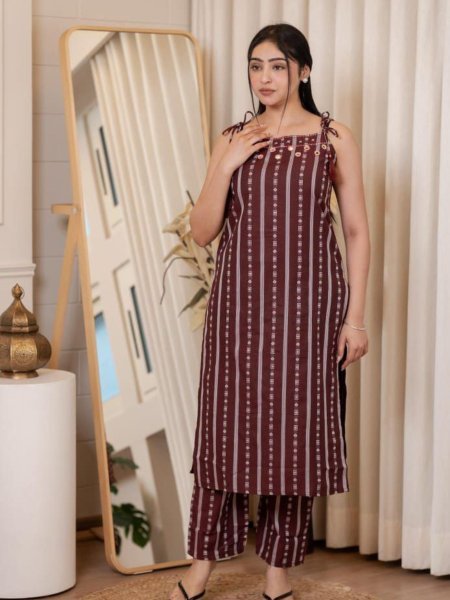 cotton spaghetti kurti stitched mirror work sleeveless top for daily wear Kurtis