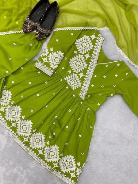 Cotton With Embroidery Work Sharara Suit  Ready To Wear Collection