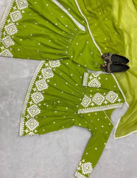 Cotton With Embroidery Work Sharara Suit  Ready To Wear Collection