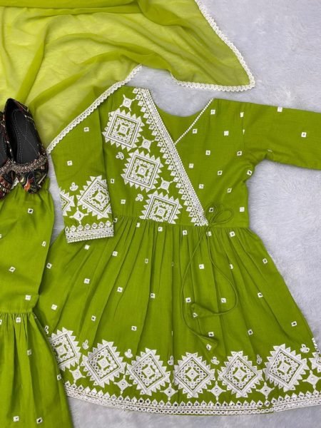 Cotton With Embroidery Work Sharara Suit  Ready To Wear Collection