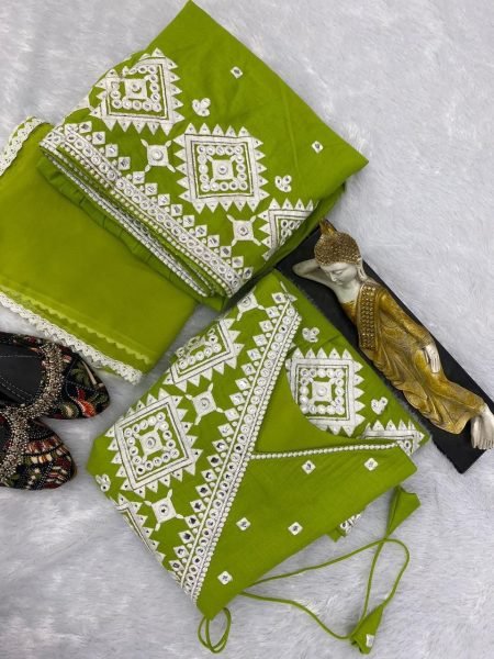 Cotton With Embroidery Work Sharara Suit  Ready To Wear Collection