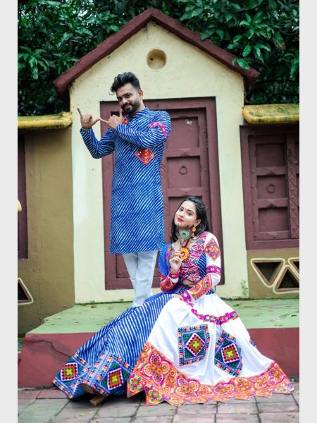 Couple Special Heavy Muslin Lehenag Choli   Navratri Lehnega Choli