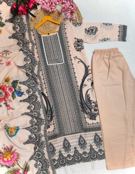 Cream Muslin Party Wear Fully Stitched Kurta Set With Digital Print Printed Kurtis
