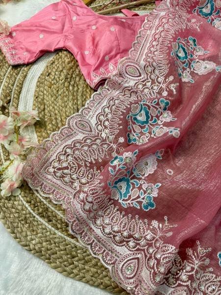Crunchy Soft Silk Saree with Exquisite Embroidery  Embroidery Sarees Wholesale