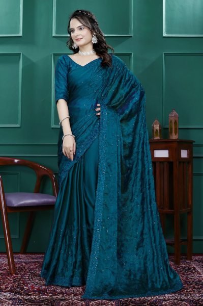 Cut Work Embroidery Saree in Rangoli Silk Saree Manufacturer in Surat Embroidery Sarees Wholesale