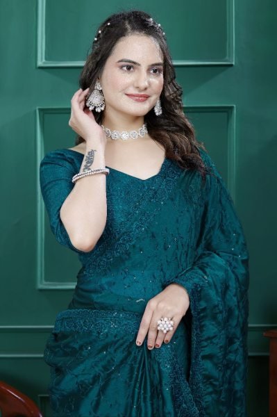 Cut Work Embroidery Saree in Rangoli Silk Saree Manufacturer in Surat Embroidery Sarees Wholesale