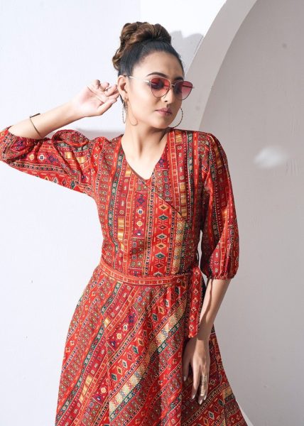 D Capsul Cotton Print Top Printed Kurtis