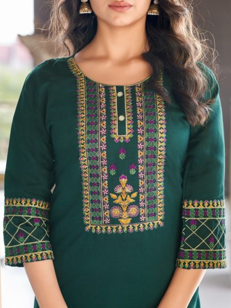 Dark Fantasy Catalogue Roman Silk Kurti Collection   Straight Cut Long Kurtis