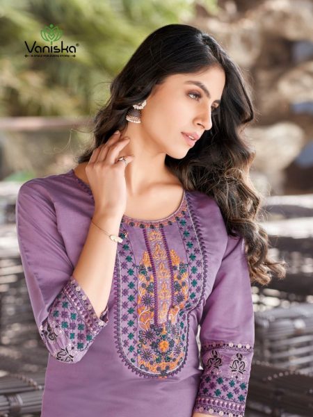 Dark Fantasy Catalogue Roman Silk Kurti Collection   Straight Cut Long Kurtis