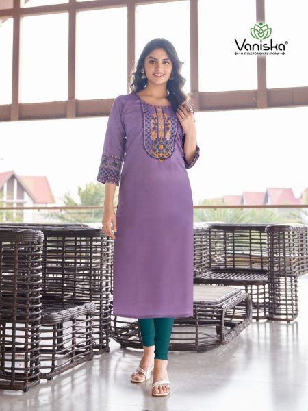 Dark Fantasy Catalogue Roman Silk Kurti Collection   Straight Cut Long Kurtis