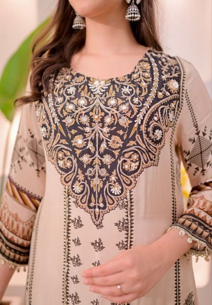 Dazzling Pakistani Maslin Mirror Work Suit with Dupatta for Office Wear Cotton Kurtis Wholesale