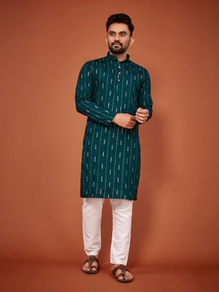 Desi Boy Look Sequance Embrodery Cotton kurta pant Kurta Pajama Wholesale