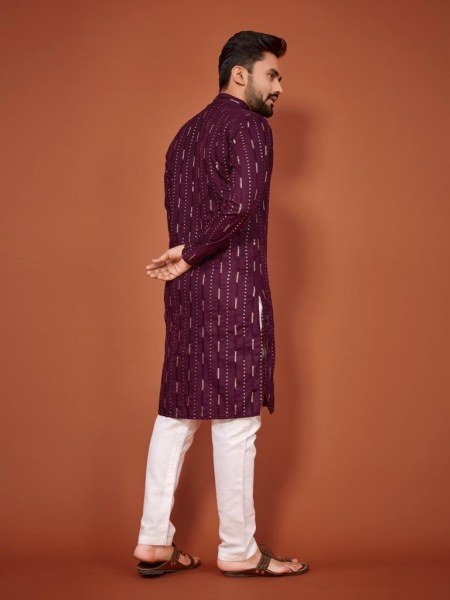 Desi Boy Look Sequance Embrodery Cotton kurta pant Kurta Pajama Wholesale