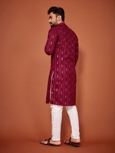 Desi Boy Look Sequance Embrodery Cotton kurta pant Kurta Pajama Wholesale