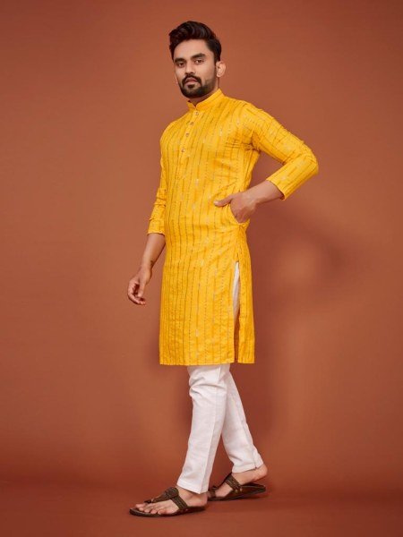 Desi Boy Look Sequance Embrodery Cotton kurta pant Kurta Pajama Wholesale
