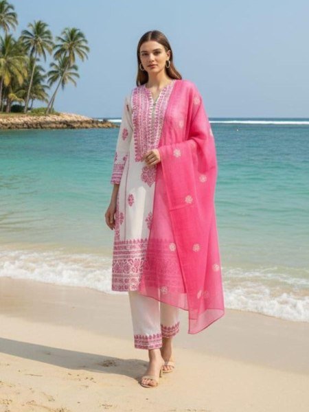 Design No 1755 Rayon Embroidered Unstitched Suit with Bottom and Dupatta from Mehboob Catalog  Salwar Kameez