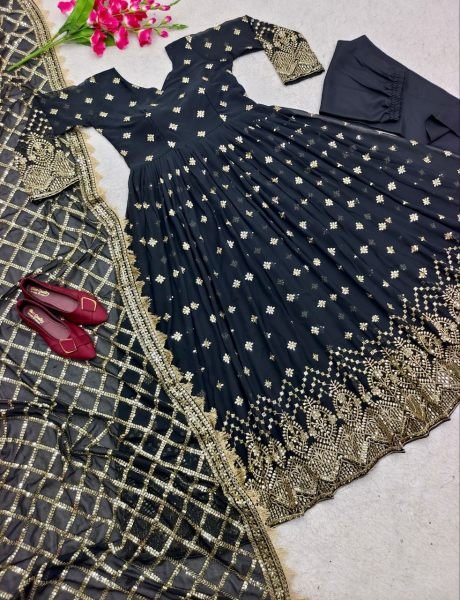 Designer Anarkali Style Long Gown With Embroidery For Women   Ready To Wear Collection