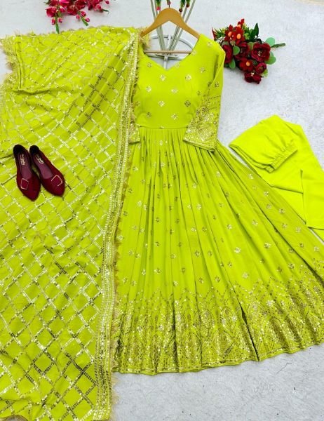 Designer Anarkali Style Long Gown With Embroidery For Women   Ready To Wear Collection