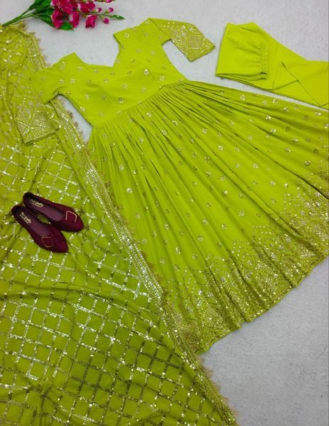 Designer Anarkali Style Long Gown With Embroidery For Women   Ready To Wear Collection