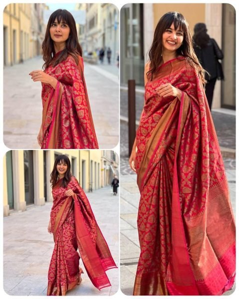Designer Banarasi Soft Silk Saree With Golden Zari Weaving  Banarasi Saree Wholesale