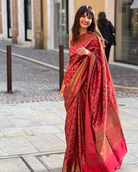 Designer Banarasi Soft Silk Saree With Golden Zari Weaving  Banarasi Saree Wholesale