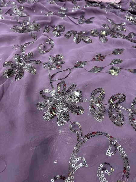 Designer Bollywood Style Georgette Saree with Heavy Embroidery And Sequence Work Georgette Sarees Wholesale