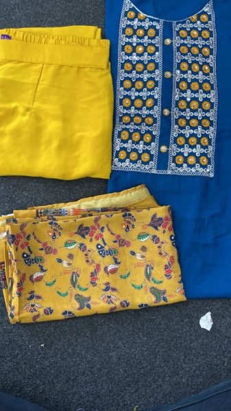 Designer Chinon Embroidered Kurti Plazzo Set  3 Piece Kurti Set