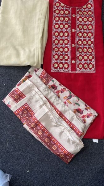 Designer Chinon Embroidered Kurti Plazzo Set  3 Piece Kurti Set