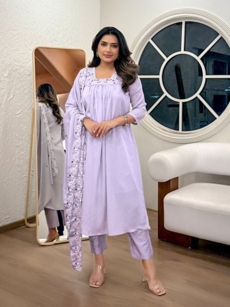 Designer Chinon Embroidery Top with Plain Rayon Bottom   Dupatta Set Stylish 3 Piece Suit Set for Resellers 