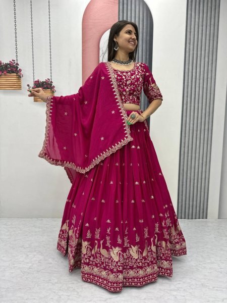 Designer Chinon Lehenga Choli Set with Intricate Embroidery Ready to Wear Outfit Best Wholesale Price Designer Lehenga Choli