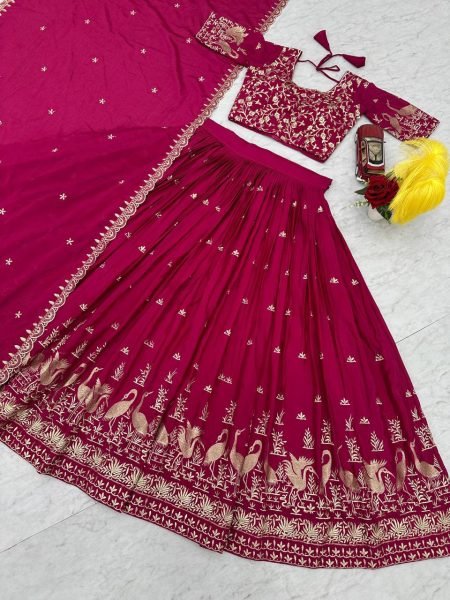 Designer Chinon Lehenga Choli Set with Intricate Embroidery Ready to Wear Outfit Best Wholesale Price Designer Lehenga Choli
