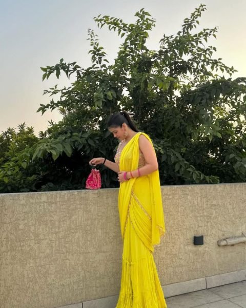 Designer Chinon Silk Ruffle Lehenga Saree with Attached Dupatta   Heavy Embroidered Blouse Ready to Wear Best Deal for Exporters Ready To Wear Saree 