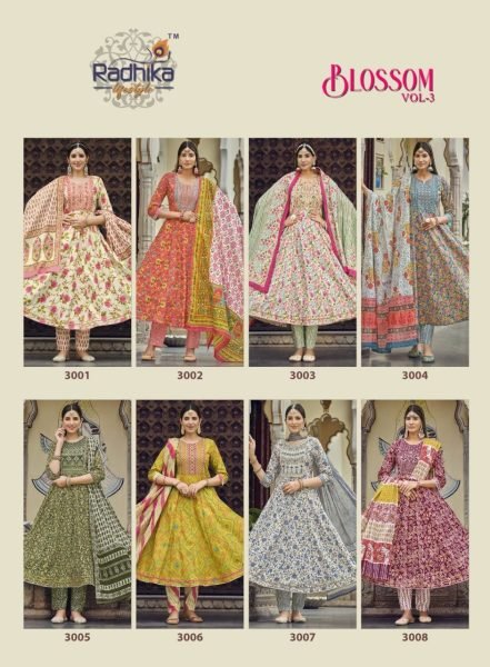Designer Cotton Embroidery Kurti pant With Dupatta 3 Piece Kurti Set