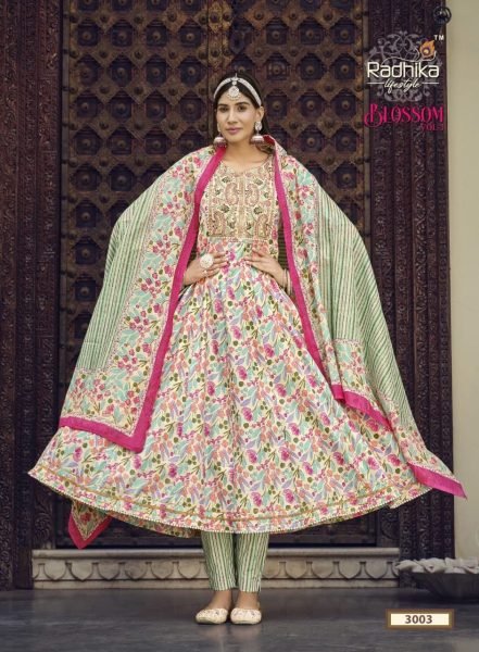 Designer Cotton Embroidery Kurti pant With Dupatta 3 Piece Kurti Set