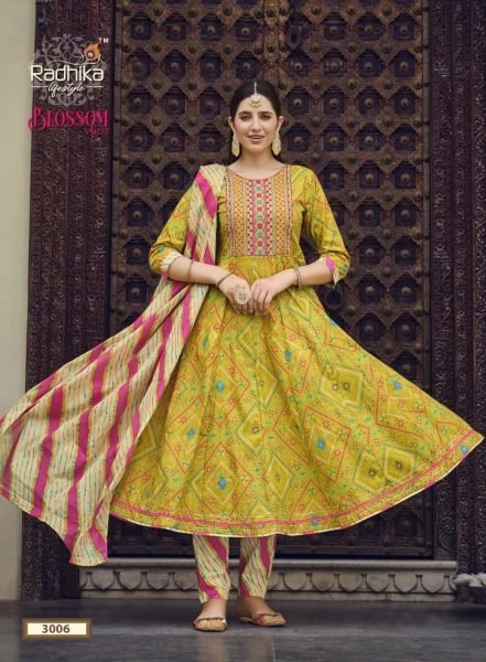 Designer Cotton Embroidery Kurti pant With Dupatta 3 Piece Kurti Set
