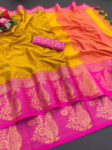 Designer Cotton Silk Saree Festive Special with Ornamental Woven Pallu &  Premium Finish Latest Addition for Dealers Cotton Sarees Wholesale