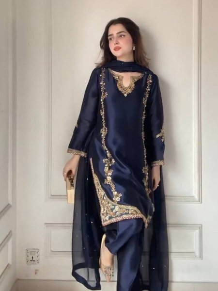 designer crepe salwar suit for women premium wedding outfit Ready To Wear Suit