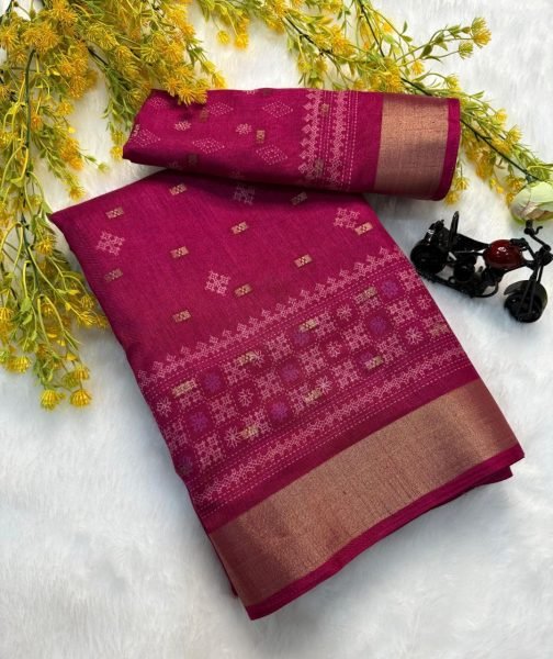 Designer Dola Silk Saree with Elegant Jacquard Border Pure Silk Feel  Banarasi Inspired Look by Royal Export at Wholesale Rates Banarasi Saree Wholesale