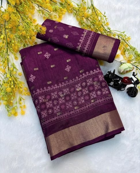 Designer Dola Silk Saree with Elegant Jacquard Border Pure Silk Feel  Banarasi Inspired Look by Royal Export at Wholesale Rates Banarasi Saree Wholesale