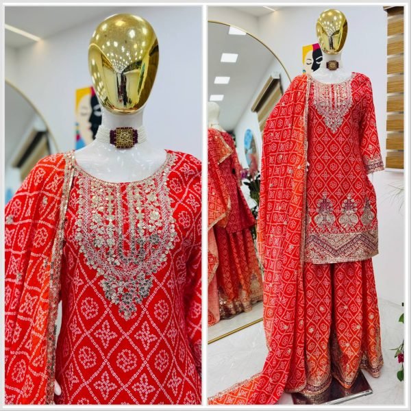 Designer Dresses Collection 2025 Red And Gold Embroidered Salwar Kameez Ready To Wear Collection