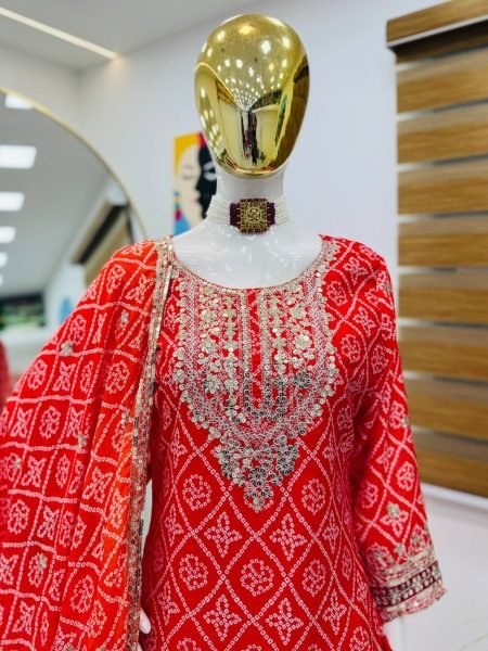 Designer Dresses Collection 2025 Red And Gold Embroidered Salwar Kameez Ready To Wear Collection