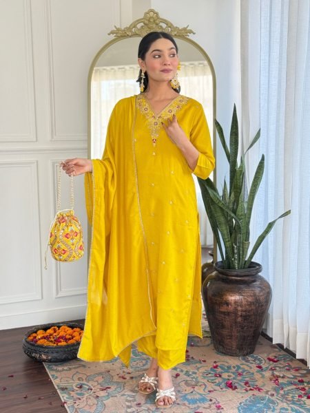 Designer Embellished Straight Kurta Set with Embroidered Dupatta Budget Friendly   Stylish 3 Piece Kurti Set