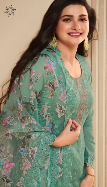 Designer Embroidered Organza Plazzo Suits Collection  Designer Plazzo Salwar Suits Wholesale