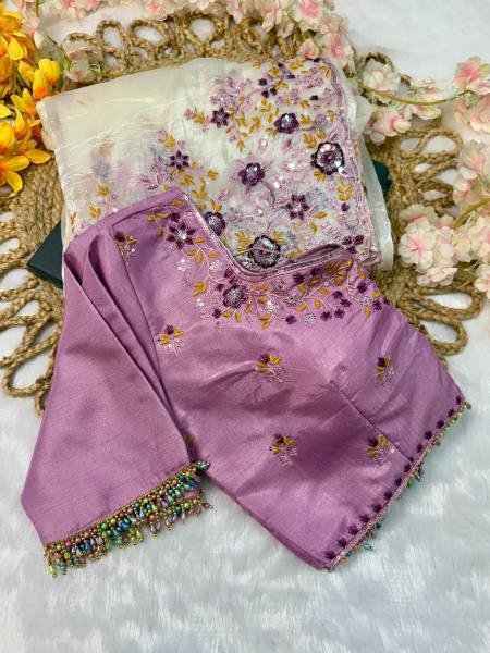 Designer Embroidery Saree – Gold Crush Silk with Thread & Sequin Detailing Included Stitched Blouse  Embroidery Sarees Wholesale