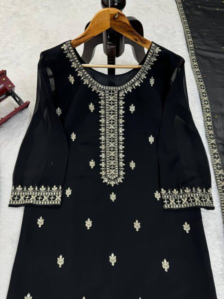 Designer  Faux Georgette Three Set Kurti  3 Piece Kurti Set