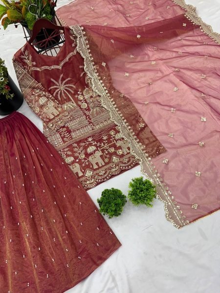 Designer Festive Kurta Sharara Set with Heavy Embroidery & Dupatta Wholesale Price Ready To Wear Collection