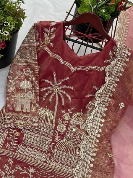 Designer Festive Kurta Sharara Set with Heavy Embroidery & Dupatta Wholesale Price Ready To Wear Collection