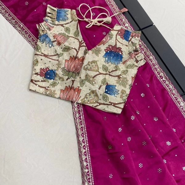 Designer Floral Bandhani Print And Zaree Work In Saree Silk Sarees Wholesale