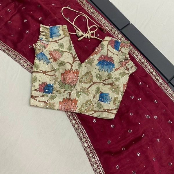 Designer Floral Bandhani Print And Zaree Work In Saree Silk Sarees Wholesale