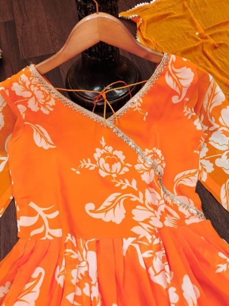 Designer Fox Georgette Gown With Dupatta Kurti With Dupatta Wholesale